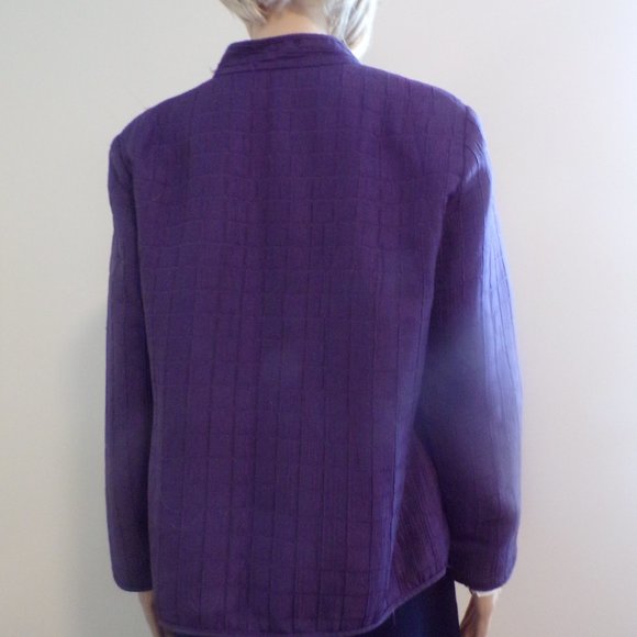 Alfred Dunner Purple Petite Blazer - Picture 3 of 6